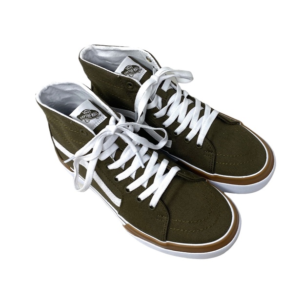 VANS Sk8-Hi Tapered Platform Canvas Dark Olive Shoes Skate Women's VN0005U2DOL - Picture 3 of 9